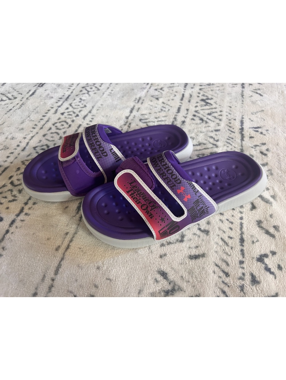 Under Armour Purple Adjustable Slide Sandals